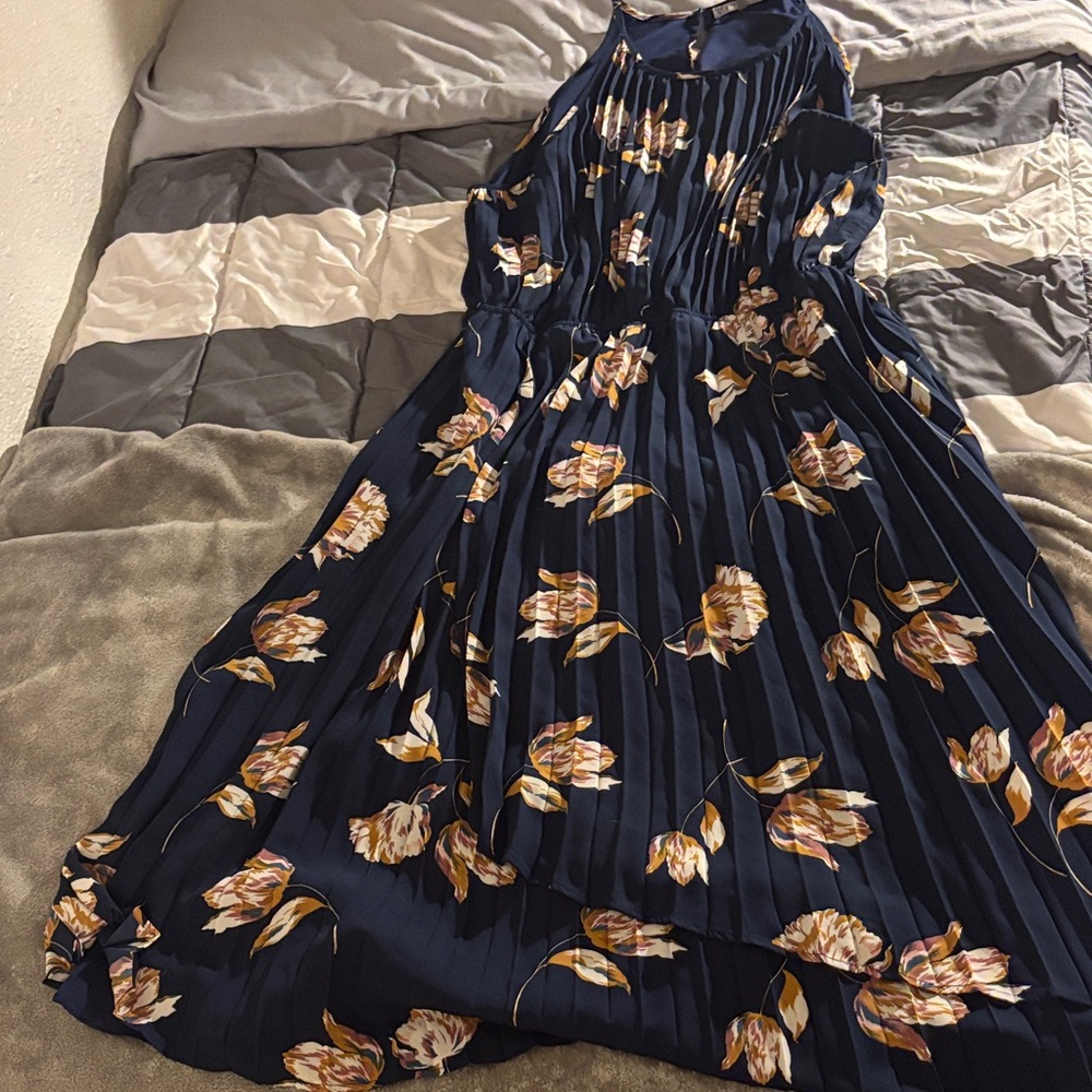Navy Floral High Low Dress